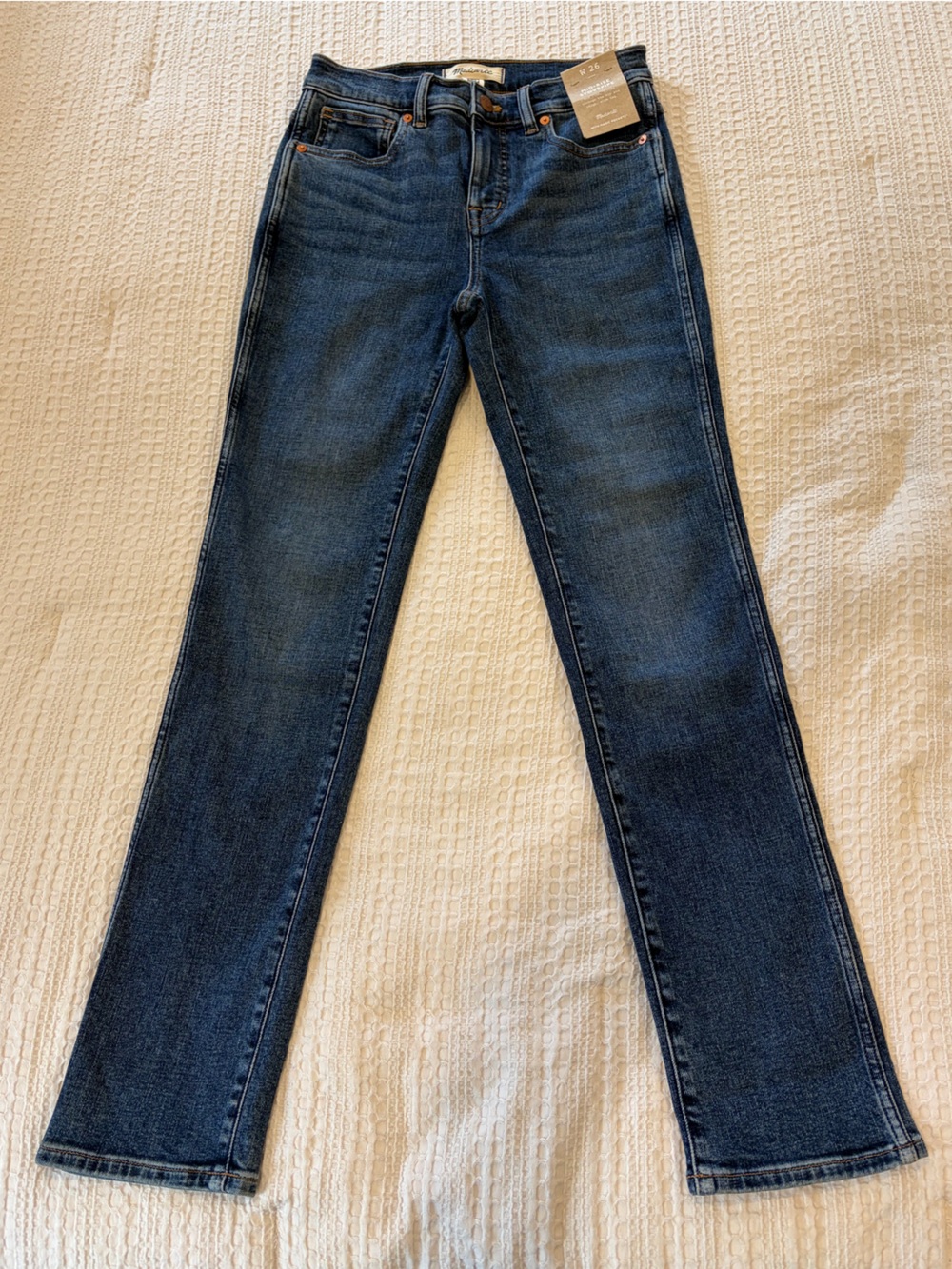 NWT! Madewell Women’s Mid-rise Stovepipe Denim Jeans Size 26